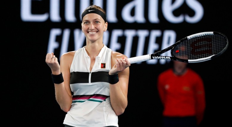 Petra Kvitová se raduje po další výhře (Foto: Profimedia.cz)